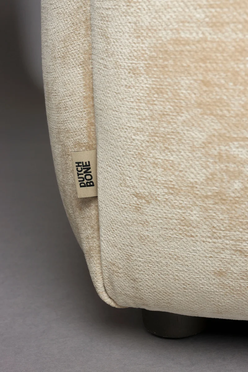 Dutchbone Sofa Hackman 3-Sitzer Velours – Beige, Polyester, 102 × 264 × 84 cm