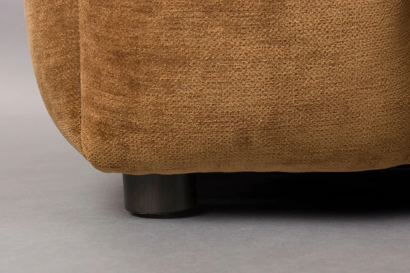 Dutchbone Sofa Hackman 4,5-Sitzer Velours – Cognac, Polyester, 102 × 364 × 84 cm