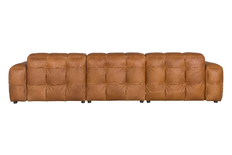 Dutchbone Sofa Hackman 4,5-Sitzer Leather – Cognac, Rindsleder, 102 × 364 × 84 cm