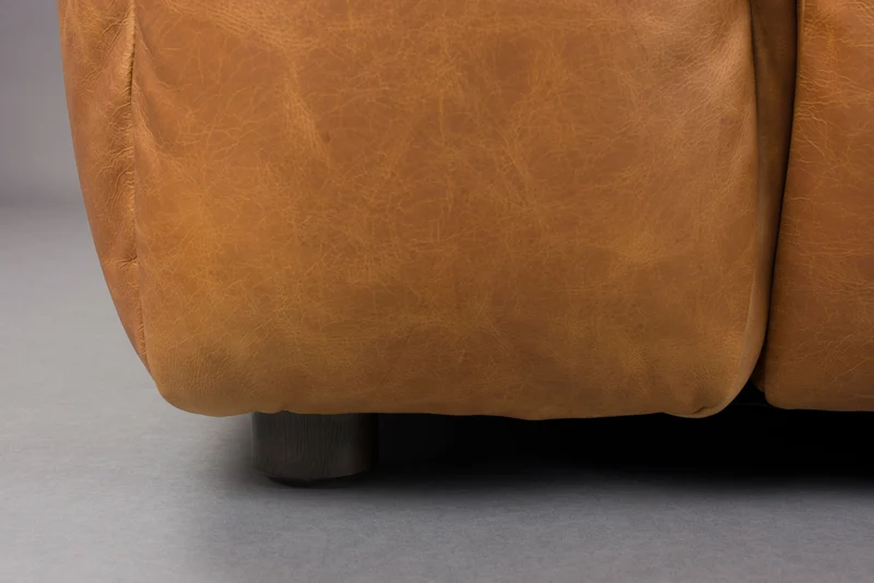 Dutchbone Sofa Hackman 4,5-Sitzer Leather – Cognac, Rindsleder, 102 × 364 × 84 cm