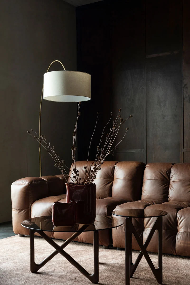 Dutchbone Sofa Hackman 3-Sitzer Leather Chocolate – Braun, Rindsleder, 102 × 264 × 84 cm