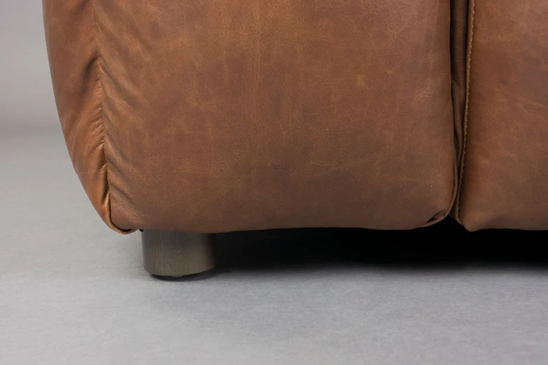 Dutchbone Sofa Hackman 3-Sitzer Leather Chocolate – Braun, Rindsleder, 102 × 264 × 84 cm