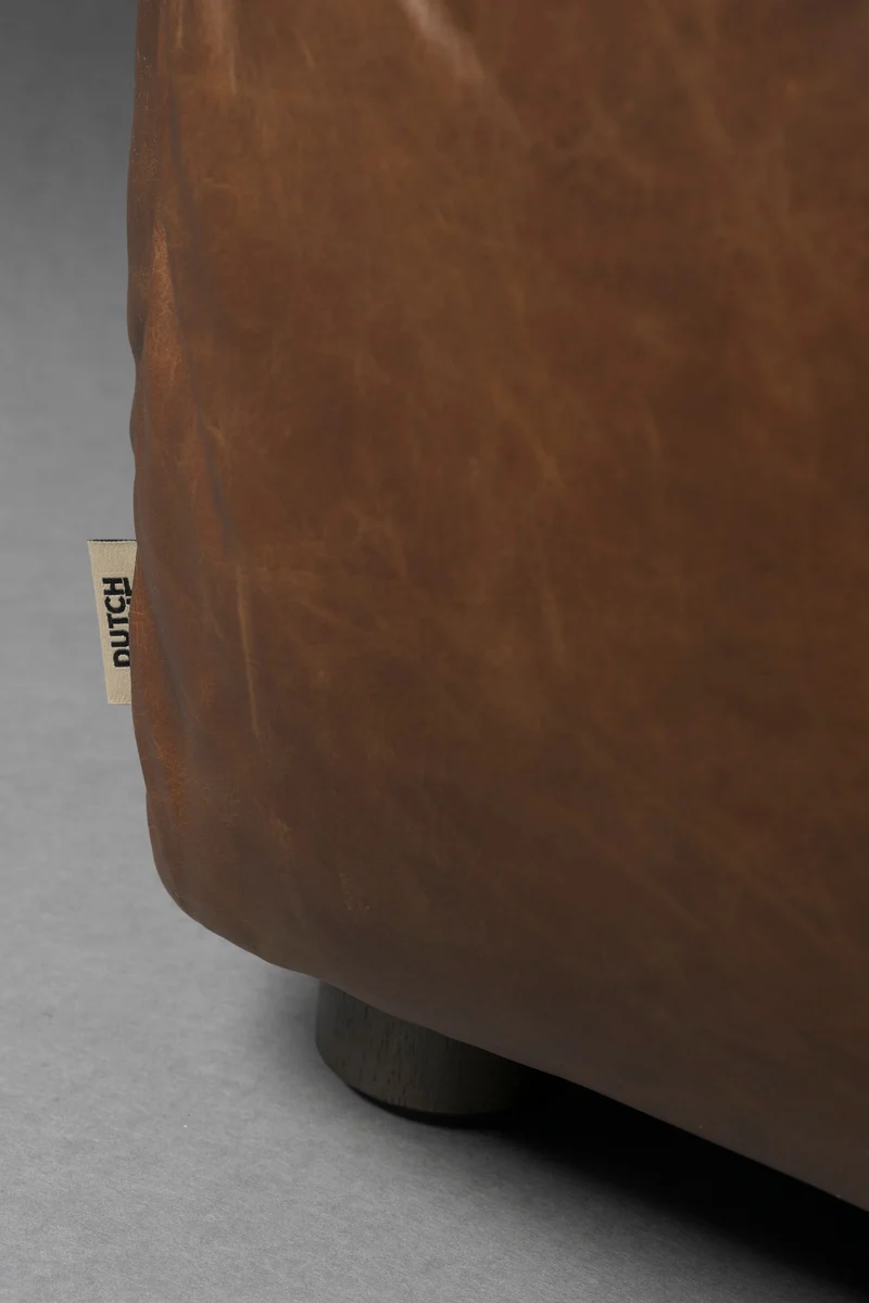 Dutchbone Sofa Hackman 3-Sitzer Leather Chocolate – Braun, Rindsleder, 102 × 264 × 84 cm