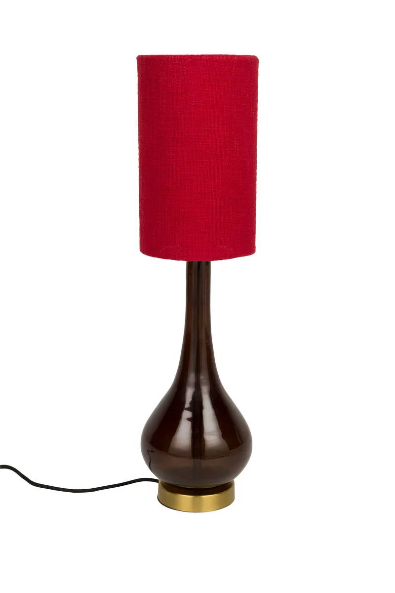 Dutchbone Tischleuchte Jules – Rot, Eisen, 15 × 15 × 60 cm