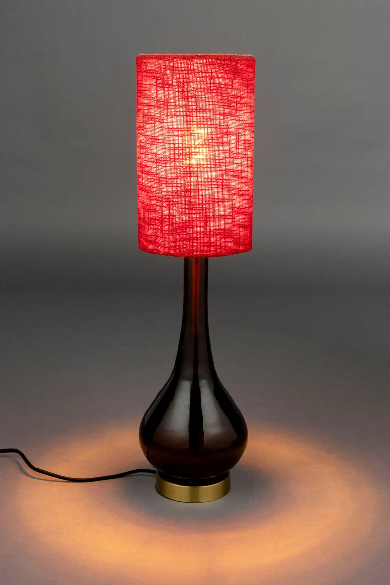 Dutchbone Tischleuchte Jules – Rot, Eisen, 15 × 15 × 60 cm
