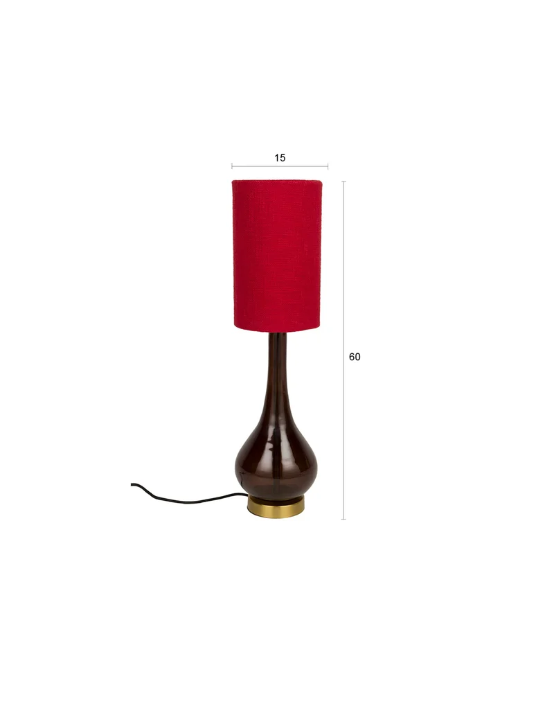 Dutchbone Tischleuchte Jules – Rot, Eisen, 15 × 15 × 60 cm