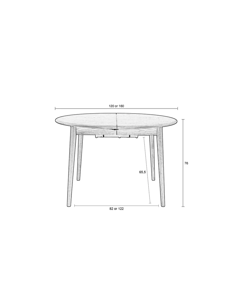 Zuiver Esstisch Twist Round – Nussbaum, Holz, 160 × 120 × 76 cm