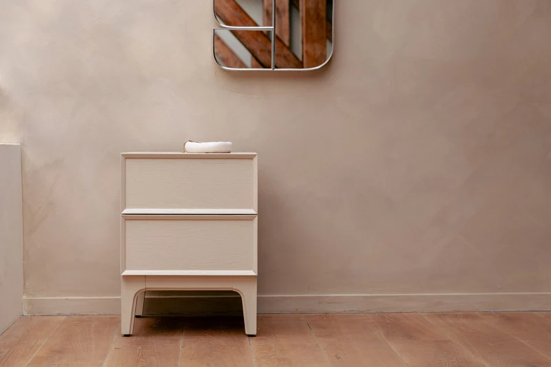 Zuiver Beistelltisch Bedstand June – Beige, Massives Eichenholz, 45 × 45 × 60 cm