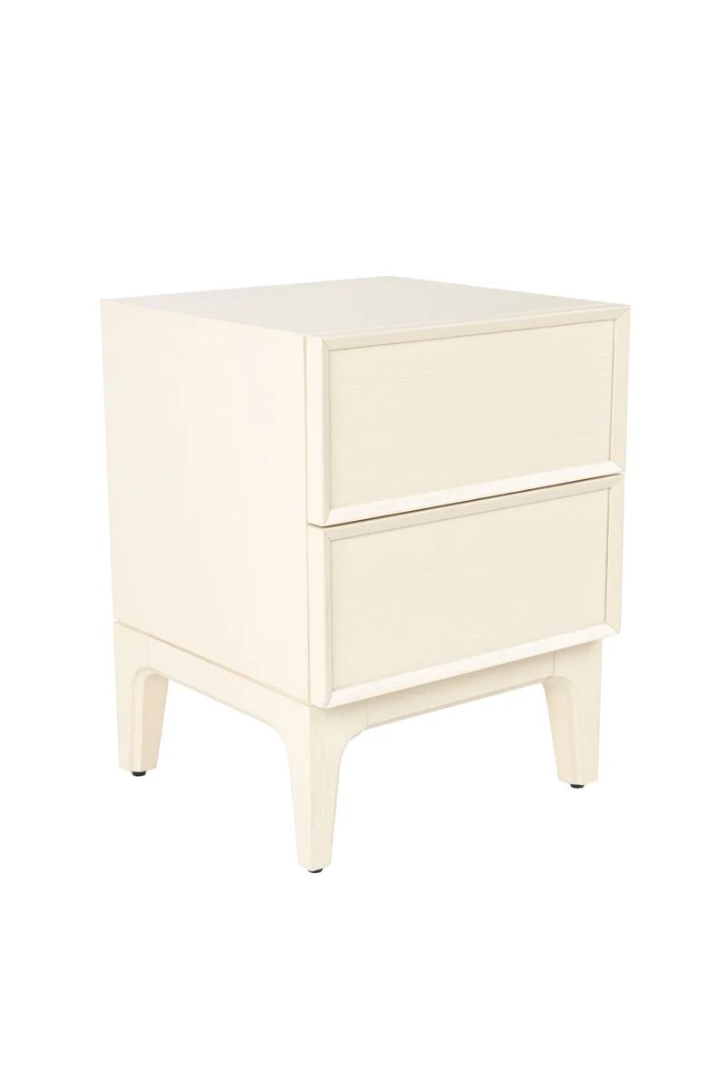 Zuiver Beistelltisch Bedstand June – Beige, Massives Eichenholz, 45 × 45 × 60 cm