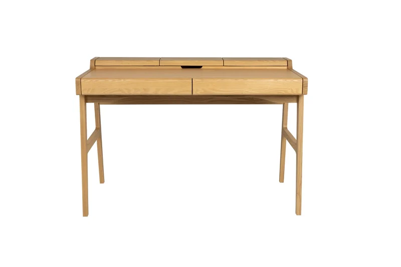 Zuiver Schreibtisch Kaat – Natur, Gummibaumholz, 70 × 120 × 81 cm