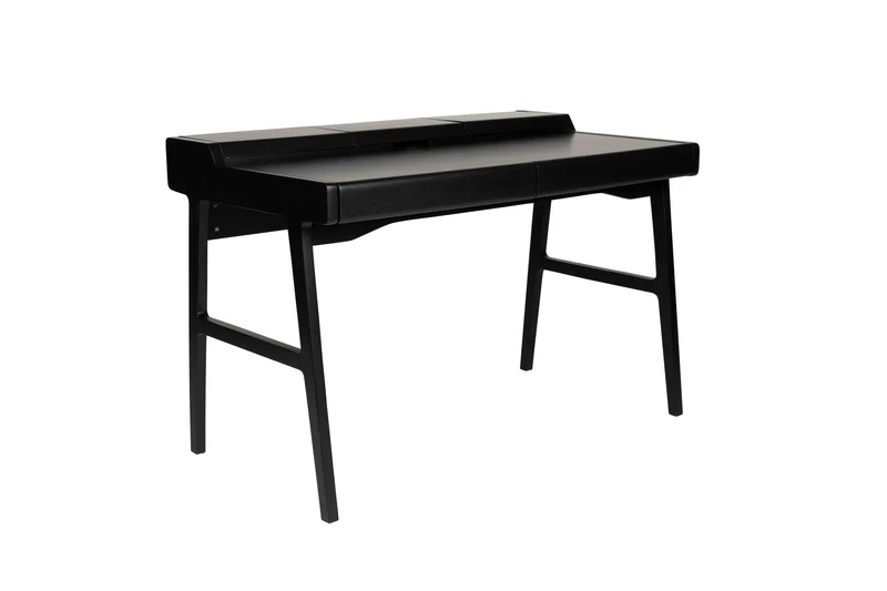 Zuiver Schreibtisch Kaat – Schwarz, Gummibaumholz, 70 × 120 × 81 cm
