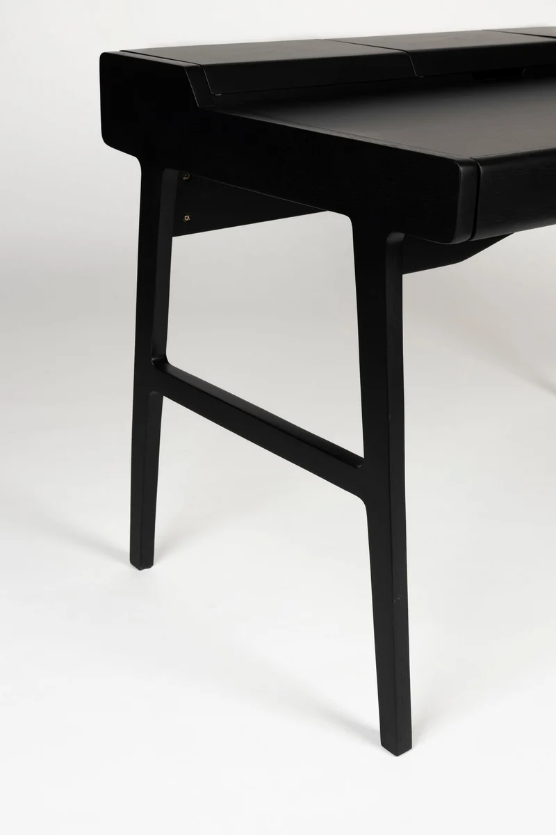 Zuiver Schreibtisch Kaat – Schwarz, Gummibaumholz, 70 × 120 × 81 cm