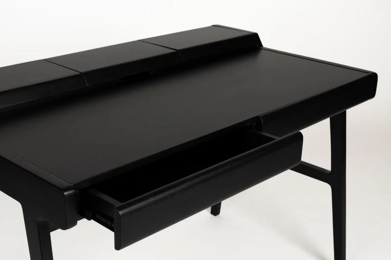 Zuiver Schreibtisch Kaat – Schwarz, Gummibaumholz, 70 × 120 × 81 cm