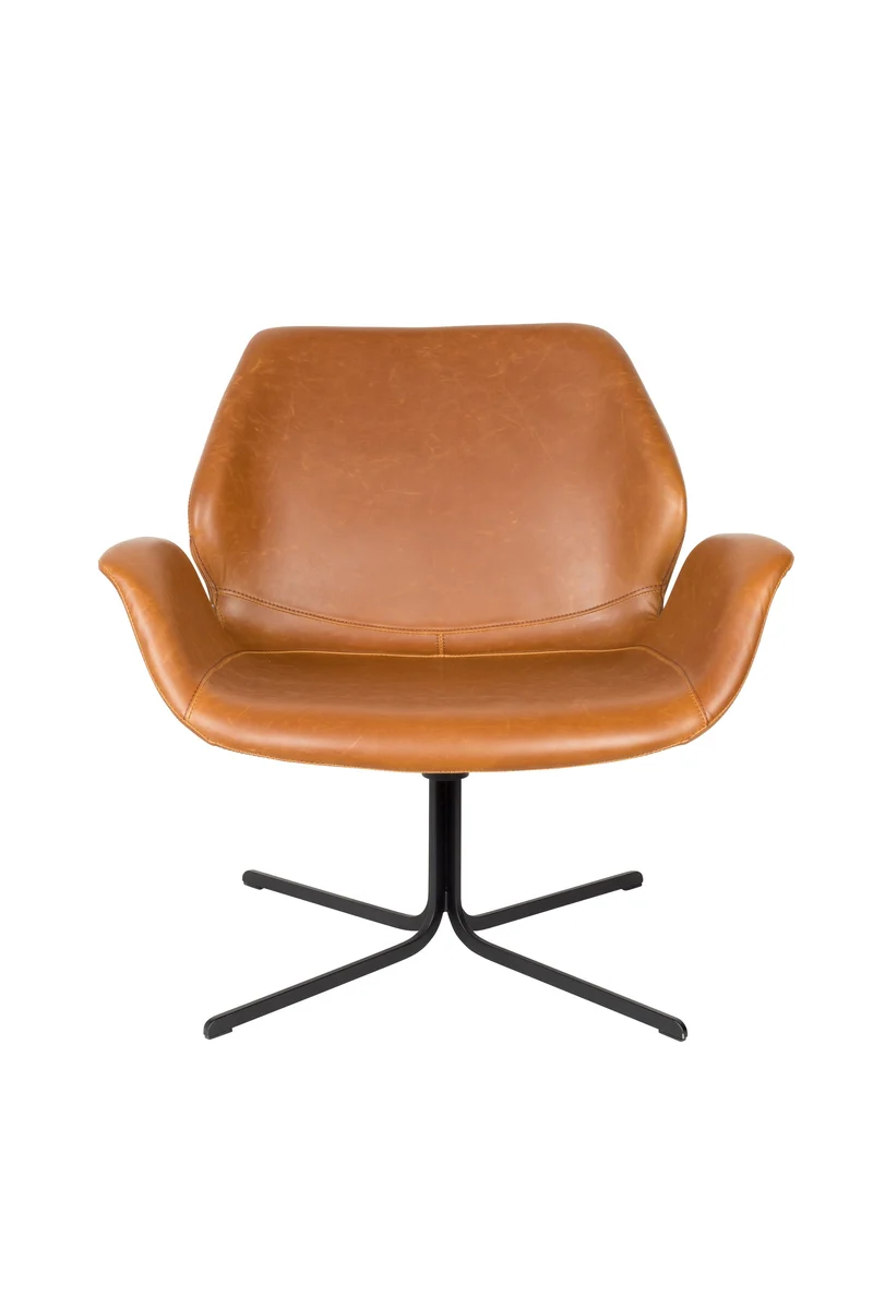 Zuiver Loungesessel Nikki All – Braun, PU-Kunstleder, 75 × 79 × 78 cm