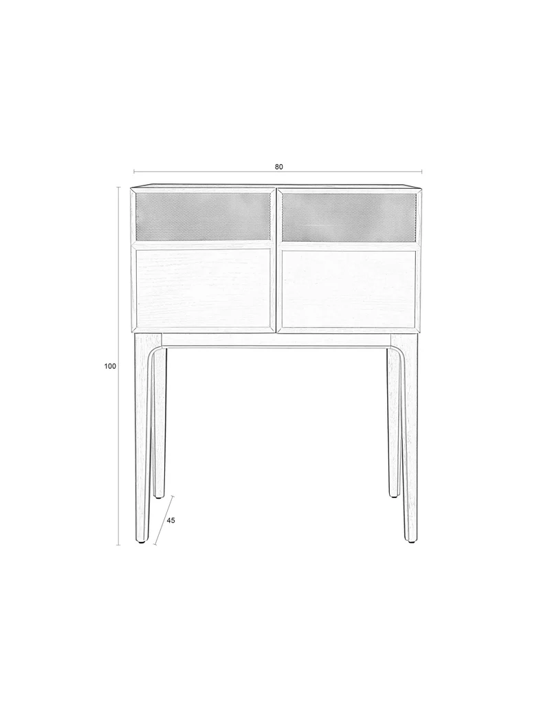 Zuiver Schrank June Ocean – Lila, Eichenfurnier, 45 × 80 × 100 cm