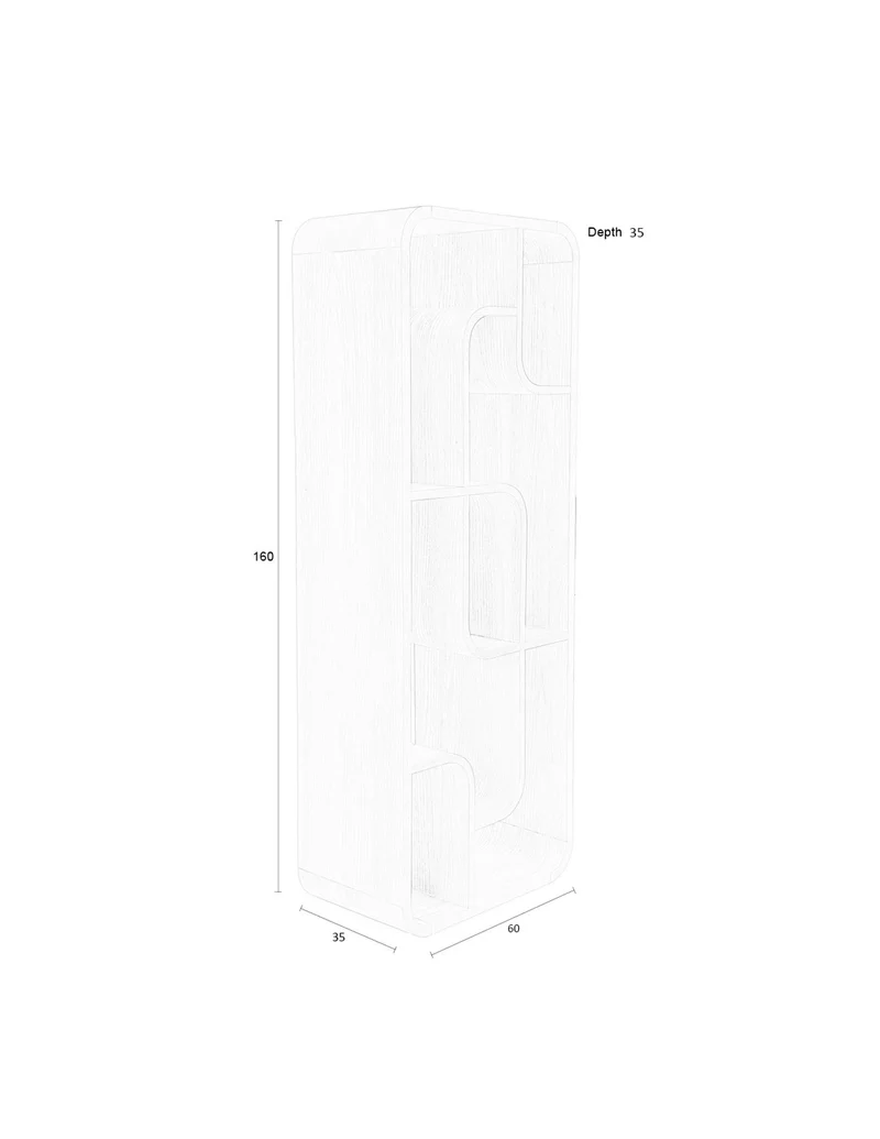 Zuiver Schrank Seven – Beige, Massives Eichenholz, 35 × 60 × 160 cm