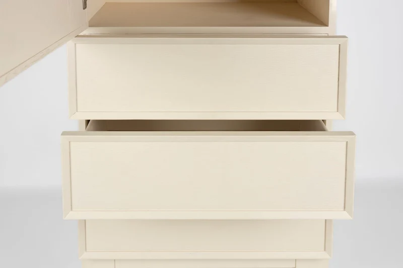 Zuiver Schrank June 1 Door - 3 Drawers – Beige, Massives Eichenholz, 45 × 60 × 180 cm