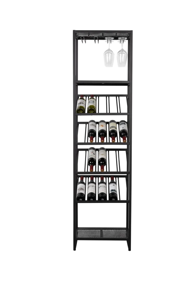 Zuiver Weinregal Cantor S – Schwarz, Eisen, 35 × 48 × 180 cm