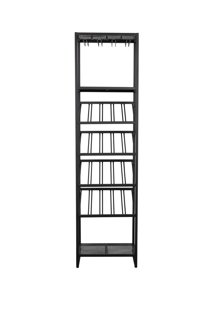 Zuiver Weinregal Cantor S – Schwarz, Eisen, 35 × 48 × 180 cm