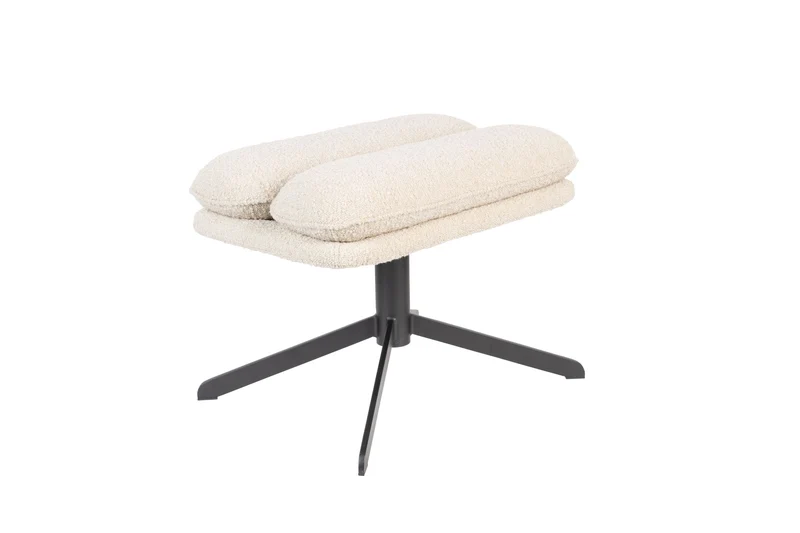 Zuiver Hocker Tyler – Weiß, Stoff, 47 × 60 × 44,5 cm