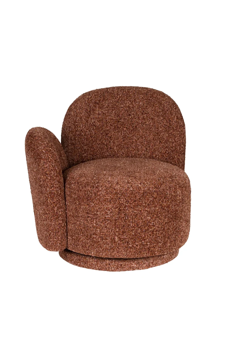 Dutchbone Loungesessel Rose Bordeaux – Rot, Polyester, 74 × 76 × 76 cm