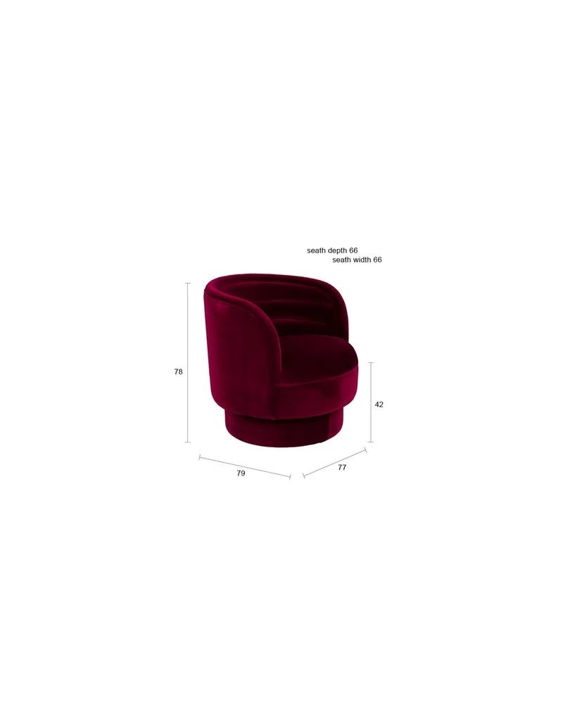 Dutchbone Loungesessel Dorothy – Baumwolle, 77 × 79 × 78 cm