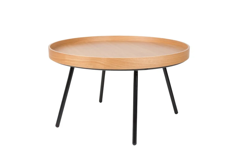 Zuiver Couchtisch Oak Tray – Massives Eichenholz, 78 × 78 × 45 cm