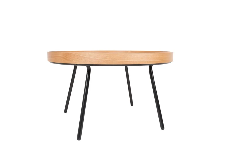 Zuiver Couchtisch Oak Tray – Massives Eichenholz, 78 × 78 × 45 cm
