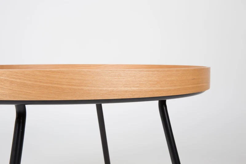 Zuiver Couchtisch Oak Tray – Massives Eichenholz, 78 × 78 × 45 cm