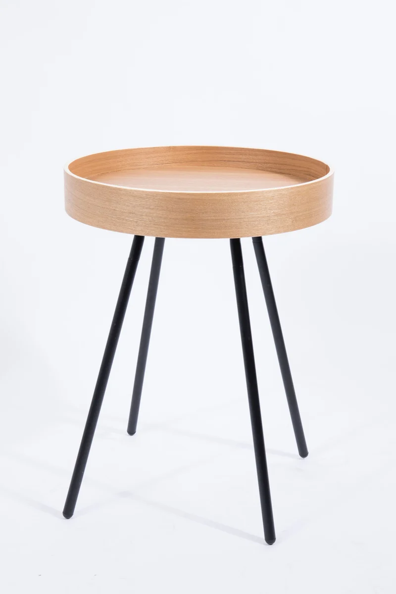 Zuiver Beistelltisch Oak Tray – Massives Eichenholz, 46,5 × 46,5 × 55,5 cm