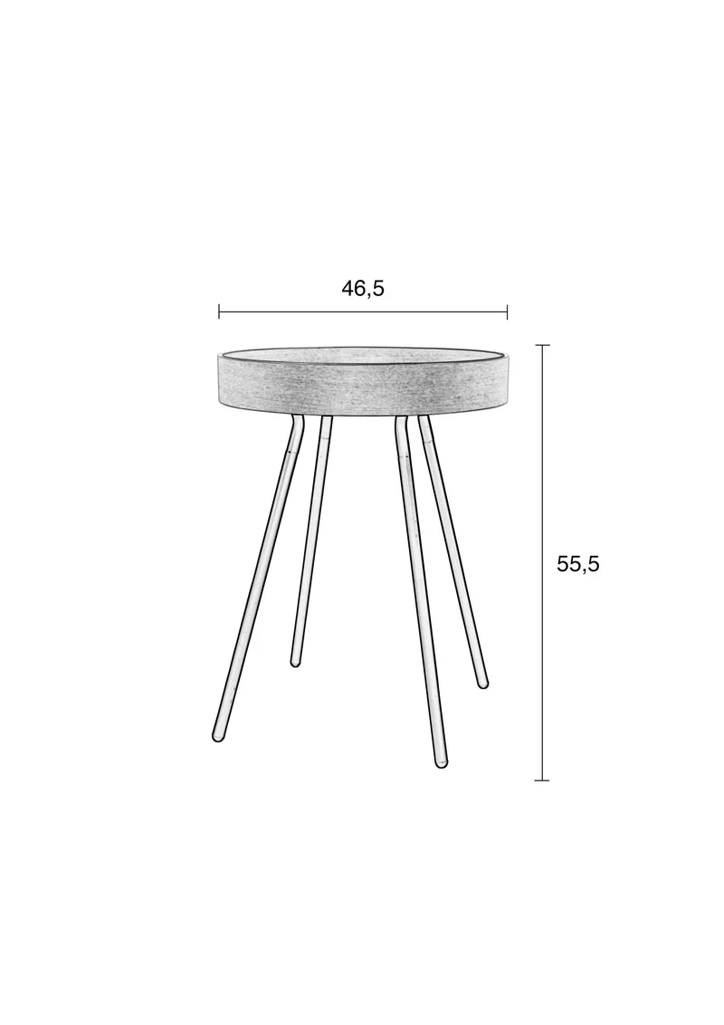Zuiver Beistelltisch Oak Tray – Massives Eichenholz, 46,5 × 46,5 × 55,5 cm