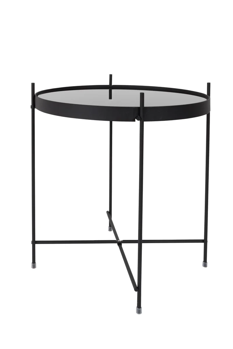 Zuiver Beistelltisch Cupid – Schwarz, Glas, 43 × 43 × 45 cm