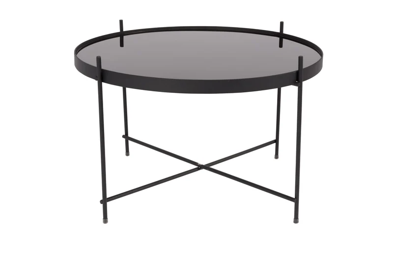 Zuiver Beistelltisch Cupid Large – Schwarz, Glas, 62,5 × 62,5 × 40 cm