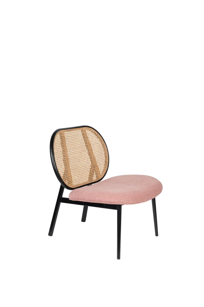 Zuiver Loungesessel Spike Natural – Pink, Stoff, 70 × 78,6 × 84,1 cm