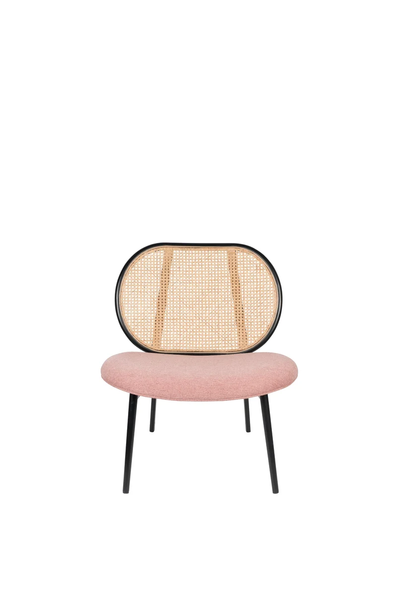 Zuiver Loungesessel Spike Natural – Pink, Stoff, 70 × 78,6 × 84,1 cm
