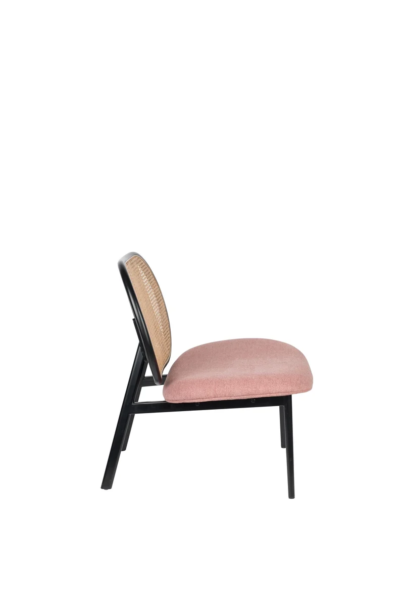 Zuiver Loungesessel Spike Natural – Pink, Stoff, 70 × 78,6 × 84,1 cm