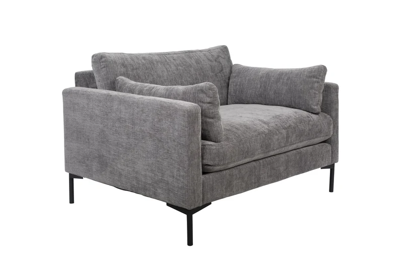 Zuiver Loveseat Summer – Anthrazit, Stoff, 101 × 125 × 82 cm