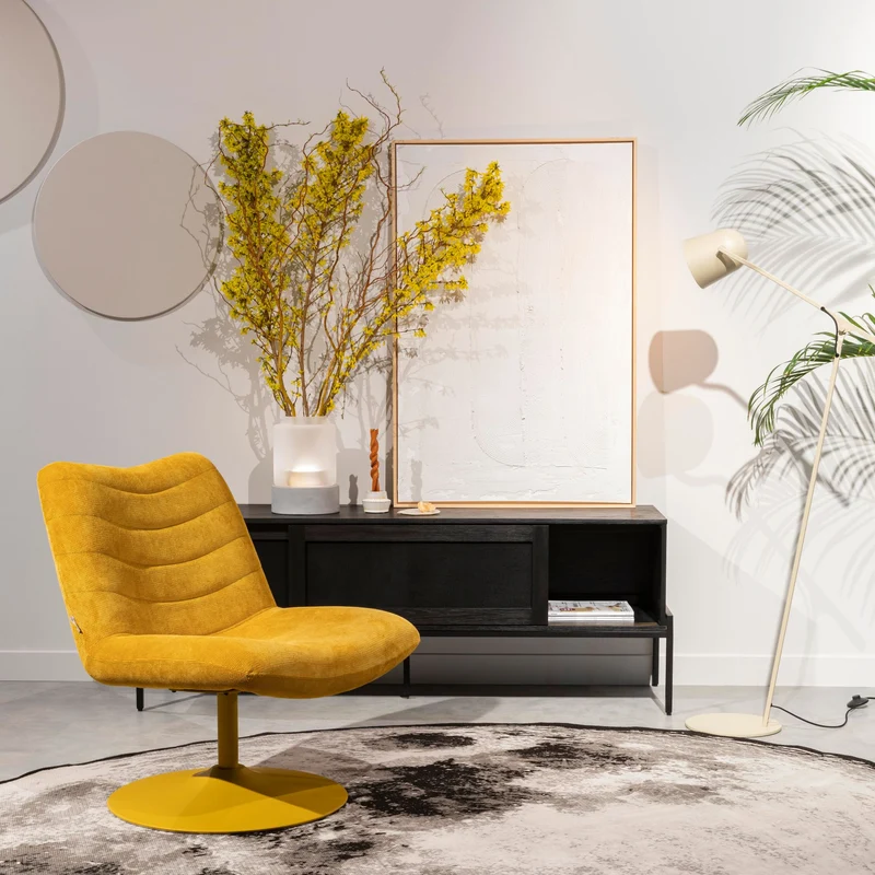 Zuiver Loungesessel Bubba Ochre – Stoff, 81 × 67 × 85 cm