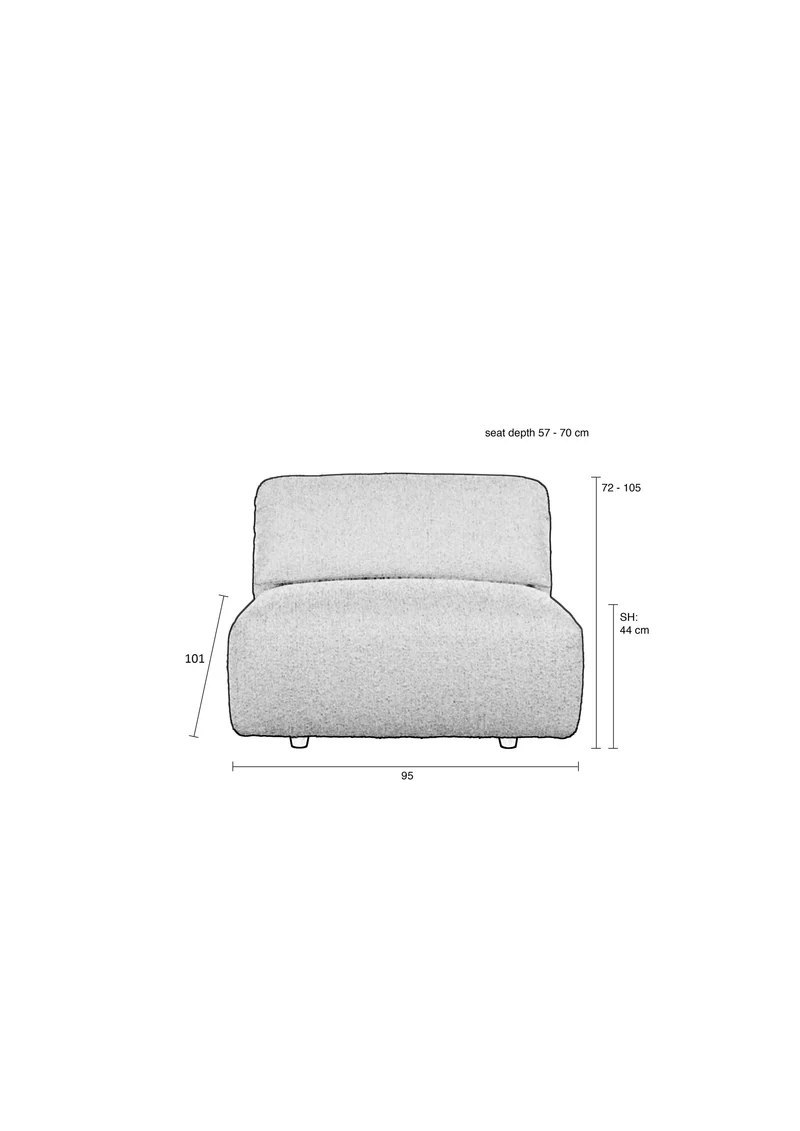 Zuiver Loveseat Wings Caramel – Braun, Stoff, 101 × 95 × 72 cm