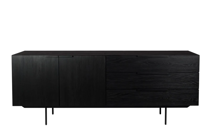 Zuiver Sideboard Travis Black – Eiche, 45 × 180 × 70,5 cm