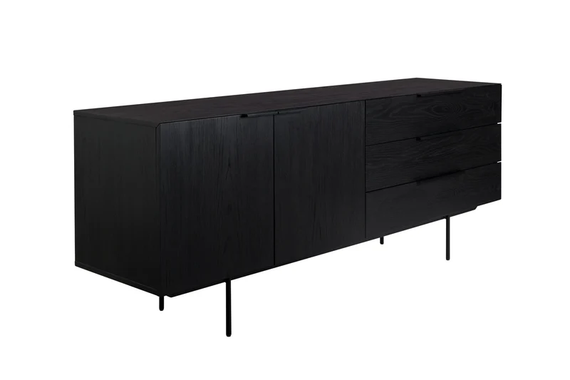 Zuiver Sideboard Travis Black – Eiche, 45 × 180 × 70,5 cm