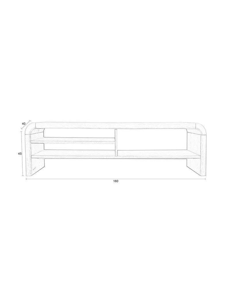 Zuiver Sideboard Brave – Braun, Eichenfurnier, 160 × 40 × 45 cm