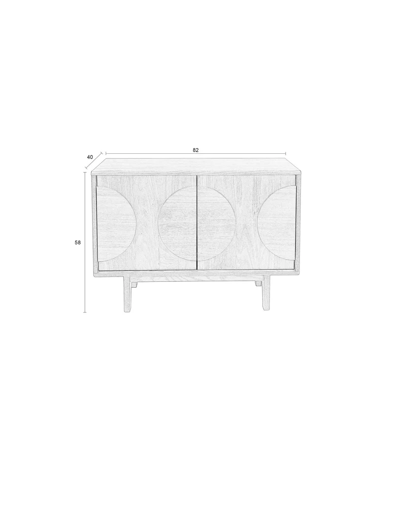 Zuiver Sideboard Groove 2 Doors Natural – Eiche, 40 × 82 × 58 cm
