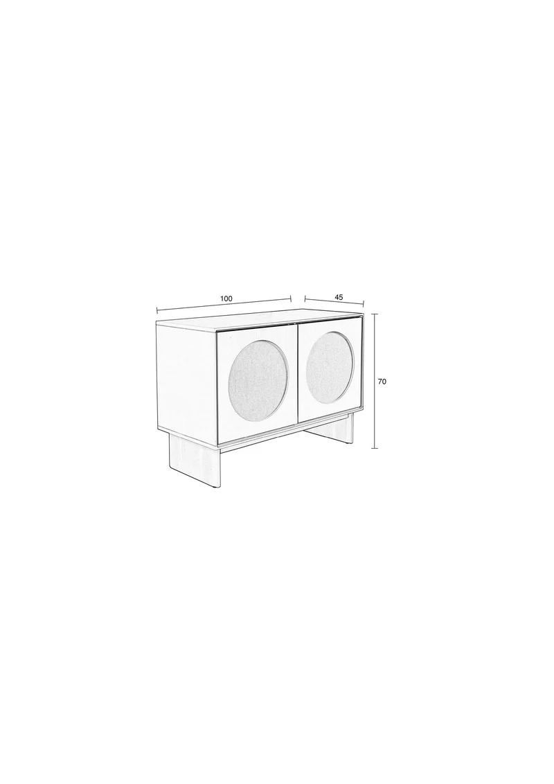 Zuiver Sideboard Twin 2 Doors – Grau, Akazienholz, 45 × 100 × 70 cm
