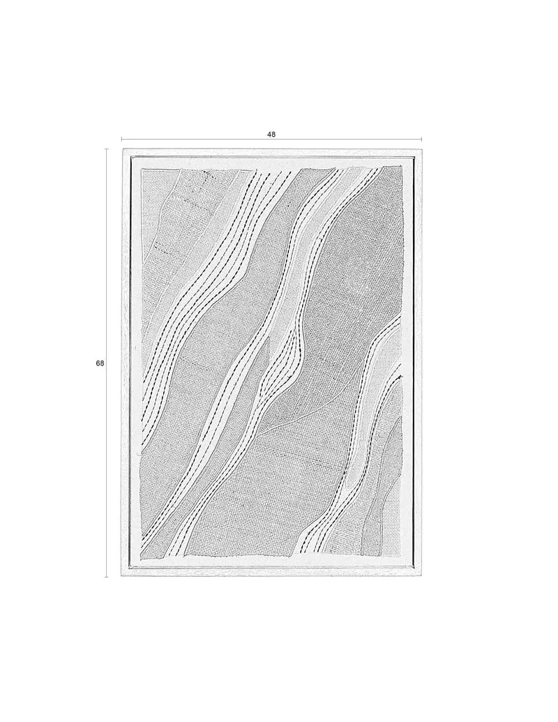 Zuiver Wanddekoration Move – Bunt, Mangoholz, 48 × 68 × 5 cm