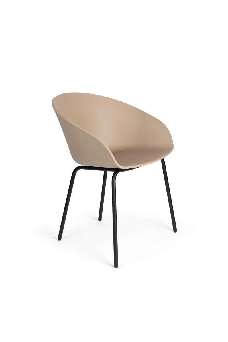 Zuiver Sessel Void Latte – Braun, Polypropylen, 56 × 55 × 73,5 cm, 2er-Set