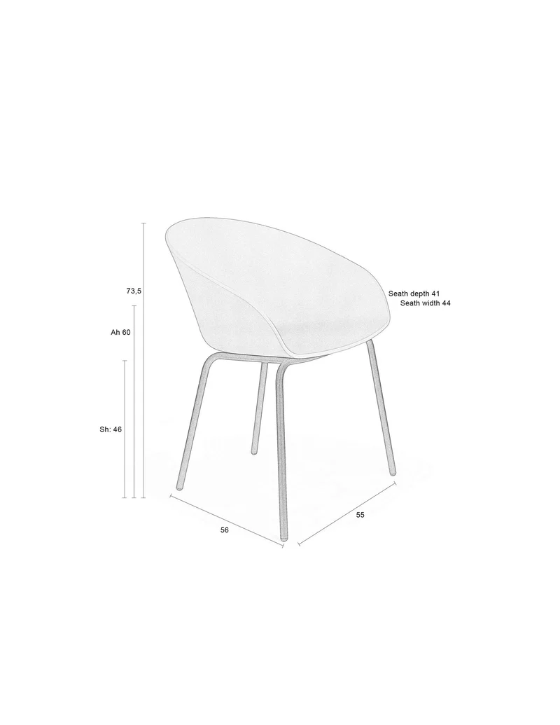 Zuiver Sessel Void Latte – Braun, Polypropylen, 56 × 55 × 73,5 cm, 2er-Set
