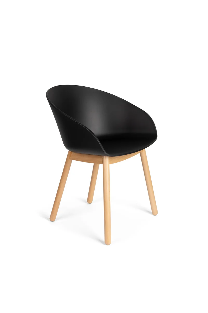 Zuiver Sessel Void Oak – Schwarz, Polypropylen, 56 × 55 × 73,5 cm, 2er-Set