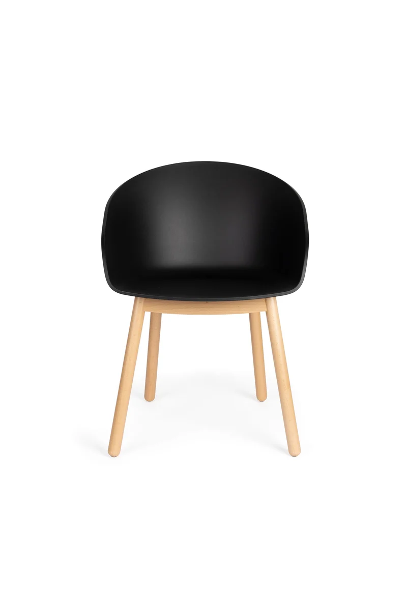 Zuiver Sessel Void Oak – Schwarz, Polypropylen, 56 × 55 × 73,5 cm, 2er-Set