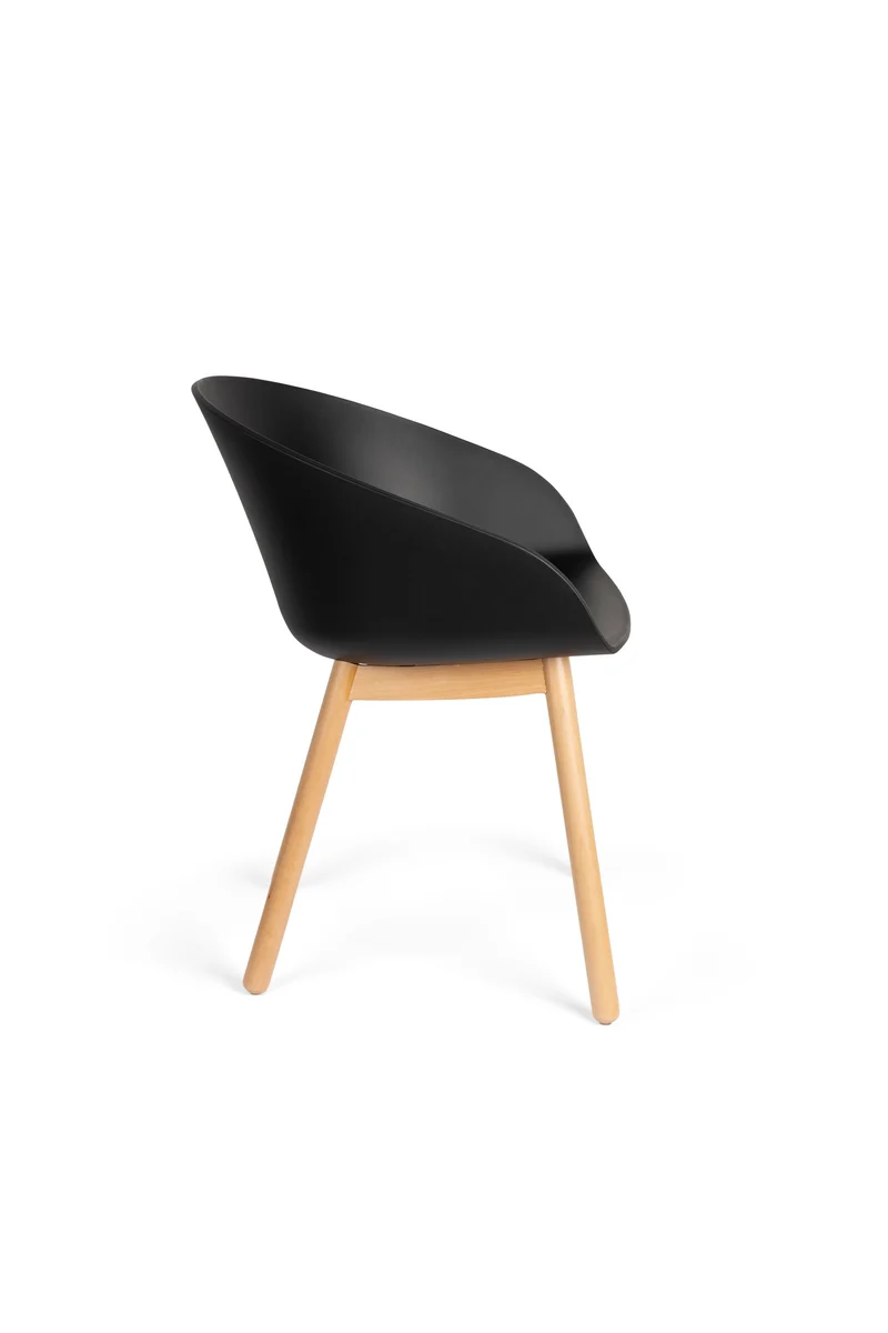 Zuiver Sessel Void Oak – Schwarz, Polypropylen, 56 × 55 × 73,5 cm, 2er-Set